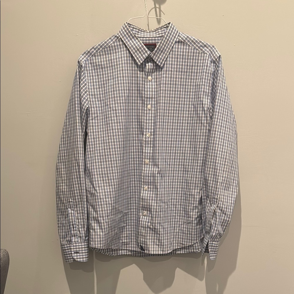 UNTUCKit Blue and White Dress Shirt large slim